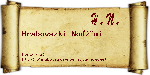 Hrabovszki Noémi névjegykártya